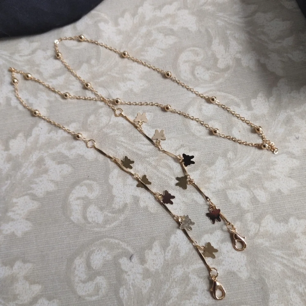 Gold Butterfly Mask / Glasses Chain Lany…
